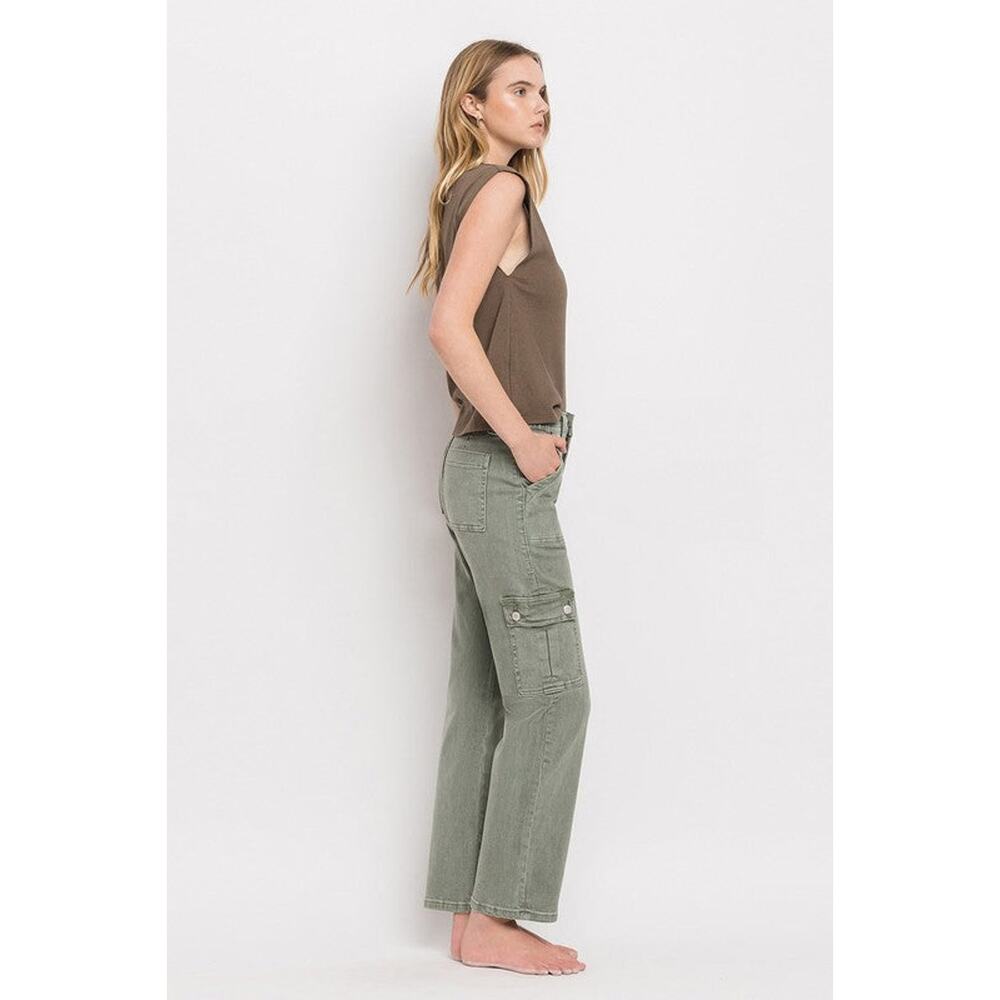 VERVET by Flying Monkey High Rise Cargo Straight Jeans - V3376AG - Size 24 - Picture 8 of 14